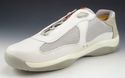 PRADA sz 9 LEATHER & NYLON MESH SNEAKERS PS0906 ME