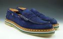 GRAZIANO MAZZA sz 44 SUEDE PENNY STRAP LOAFERS MEN