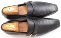 GUCCI sz 7.5 LEATHER APRON TOE STRAP LOAFERS 13251