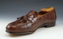 FERRAGAMO sz 8 GILDO CROCODILE TASSEL LOAFERS MENS