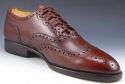 New - YANKO sz 8 LEATHER WINGTIP OXFORDS MENS BROW