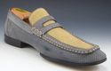 MAGNANNI sz 9.5 PERFORATED NUBUCK STRAP LOAFERS ME