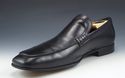 FERRAGAMO sz 8 EE LEATHER APRON TOE LOAFER VF20459