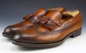 GUCCI sz 9 LEATHER WINGTIP TASSEL LOAFERS 295177 M