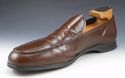 PRADA sz 10.5 LEATHER APRON TOE LOAFER 2D2415 MENS