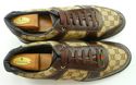 GUCCI sz 14.5 GG CANVAS & LEATHER SNEAKERS 162961 