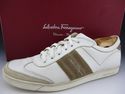 FERRAGAMO sz 9 CIAK LEATHER SNEAKERS K17U MENS WHI