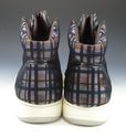 LANVIN sz 9 PLAID CANVAS HIGH TOP SNEAKERS MENS MU