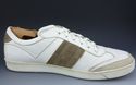 FERRAGAMO sz 9 CIAK LEATHER SNEAKERS K17U MENS WHI