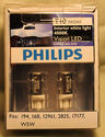 Genuine Philips 4000K T10 W5W LED Bulbs for Parkin