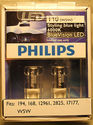 PHILIPS LED  194/168/T10/W5W 6000K X 2 SETS BULB I