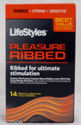 42 x LifeStyles Pleasure Ribbed Condoms 3 pack of 