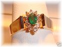 Vintage CID 10K Gold Emerald & Diamond Ring (7¼) 