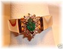 Vintage CID 10K Gold Emerald & Diamond Ring (7¼) 