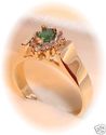 Vintage CID 10K Gold Emerald & Diamond Ring (7¼) 