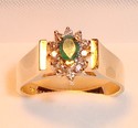 Vintage CID 10K Gold Emerald & Diamond Ring (7¼) 