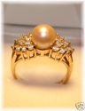 10K Gold Cultured Pearl & Cubic Zirconia Ring (7) 
