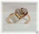 Vintage LOVE STORY 10K Gold Diamond Heart Ring (6 