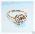 Vintage LOVE STORY 10K Gold Diamond Heart Ring (6 