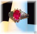 Vintage 14K Gold Ruby & Diamond Ring (6 ½) 