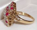 Vintage 10K Gold Filigree Ruby & Diamond Ring (8) 