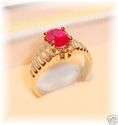 Vintage 14K Gold Ruby & Diamond Ring (6 ½) 