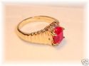 Vintage 14K Gold Ruby & Diamond Ring (6 ½) 