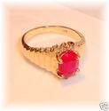 Vintage 14K Gold Ruby & Diamond Ring (6 ½) 