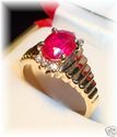 Vintage 14K Gold Ruby & Diamond Ring (6 ½) 