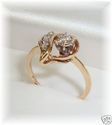 Vintage LOVE STORY 10K Gold Diamond Heart Ring (6 