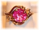 Vintage 10K Yellow Gold Pink Topaz Ring (8) 