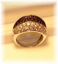 MEDA 925 CHINA White & Black Cubic Zirconia Ring (