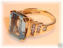 Vintage 14K Gold Sky Blue Topaz & Diamond Ring (6)