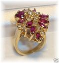 Vintage 14K Gold Ruby & Diamond Ring (7) 