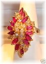 Vintage 14K Gold Ruby & Diamond Ring (7) 