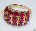 Vintage 10K Yellow Gold Ruby Ring (7¾) 