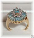 CRP 10K Gold Blue Topaz & Diamond Ring (6 ½)