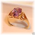 10K Yellow Gold Lilac Cubic Zirconia Heart Ring (6