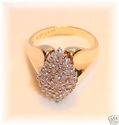 Vintage EV 14K Yellow & White Gold Diamond Ring (5