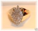 Vintage EV 14K Yellow & White Gold Diamond Ring (5