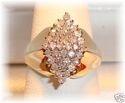 Vintage EV 14K Yellow & White Gold Diamond Ring (5