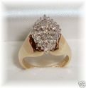 Vintage EV 14K Yellow & White Gold Diamond Ring (5