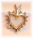 Vintage 10K Solid Yellow Gold Diamond Heart Pendan