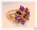 China HN 10K Gold Multi-Gem Ring (6 ¼) 