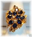 Vintage 585 14K Gold Sapphire & Diamond Ring (4 ½