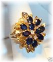 Vintage 585 14K Gold Sapphire & Diamond Ring (4 ½