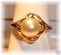 Vintage LOVE STORY 10K Gold Pearl & Diamond Ring (