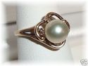 Vintage LOVE STORY 10K Gold Pearl & Diamond Ring (