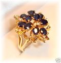 Vintage 585 14K Gold Sapphire & Diamond Ring (4 ½