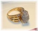 Gorgeous Vintage 10K Gold Diamond Ring (7 ¾) 